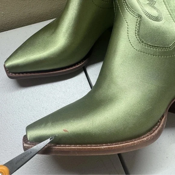 New Free People Jeffrey Campbell Dagget Western Leather Boots Green Spring